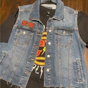 AC/DC XL Custom Made Vest With T-Shirt NEW!